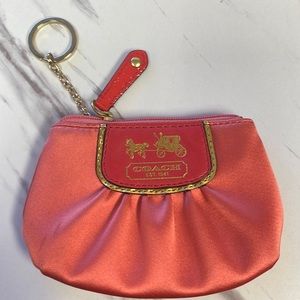 Coach Peach Satin Coin Purse
